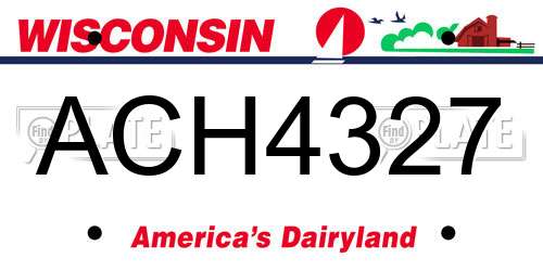 ACH4327 Wisconsin License Plate