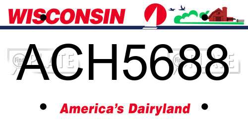 ACH5688 Wisconsin License Plate