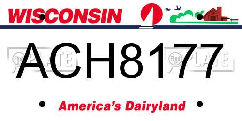 ACH8177 Wisconsin License Plate