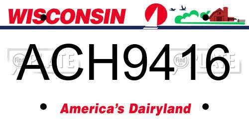 ACH9416 Wisconsin License Plate