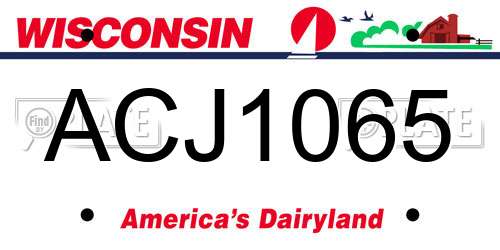 ACJ1065 Wisconsin License Plate