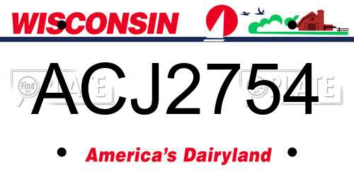 ACJ2754 Wisconsin License Plate