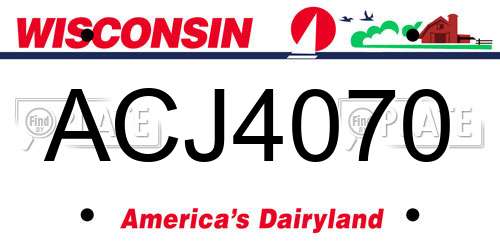 ACJ4070 Wisconsin License Plate