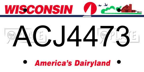 ACJ4473 Wisconsin License Plate