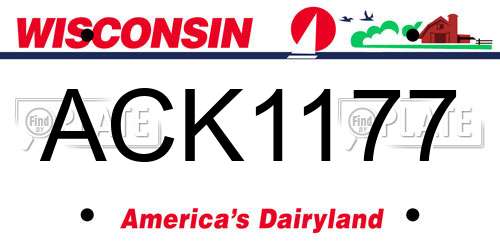 ACK1177 Wisconsin License Plate