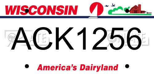 ACK1256 Wisconsin License Plate