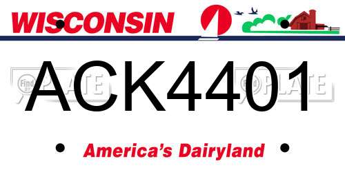 ACK4401 Wisconsin License Plate