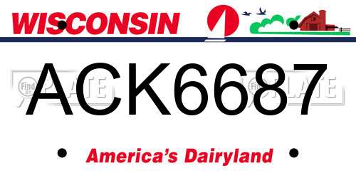 ACK6687 Wisconsin License Plate