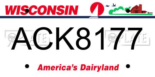 ACK8177 Wisconsin License Plate