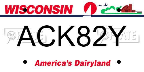 ACK82Y Wisconsin License Plate