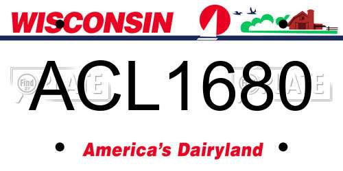 ACL1680 Wisconsin License Plate