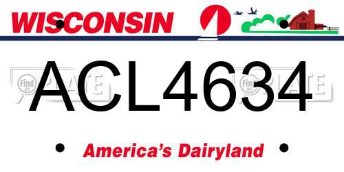 ACL4634 Wisconsin License Plate