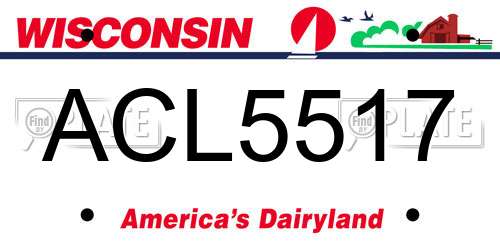 ACL5517 Wisconsin License Plate