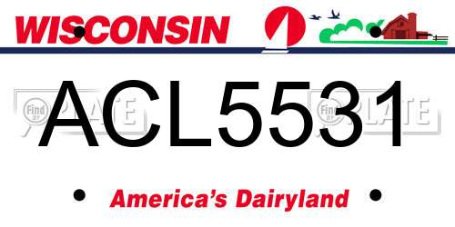 ACL5531 Wisconsin License Plate