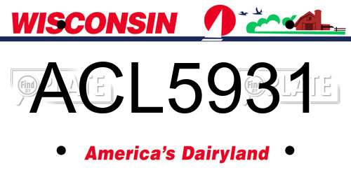 ACL5931 Wisconsin License Plate