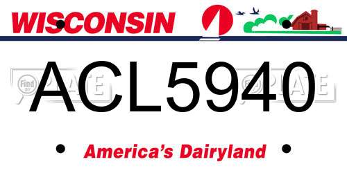ACL5940 Wisconsin License Plate