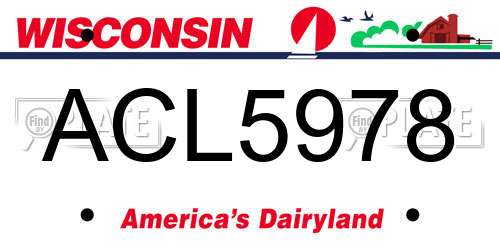 ACL5978 Wisconsin License Plate