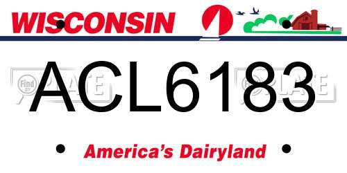ACL6183 Wisconsin License Plate