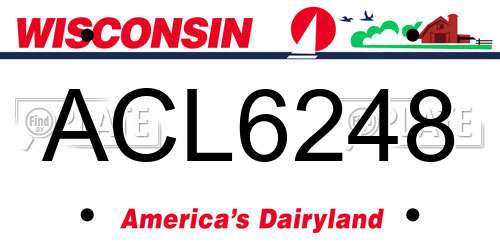ACL6248 Wisconsin License Plate