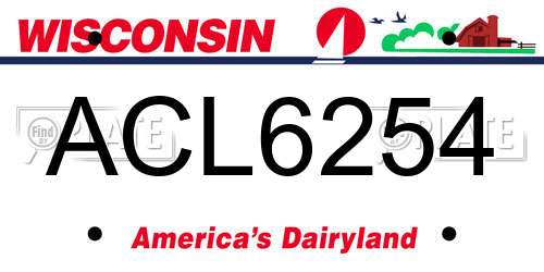 ACL6254 Wisconsin License Plate