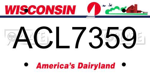 ACL7359 Wisconsin License Plate