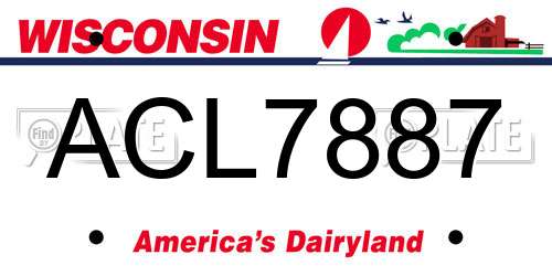 ACL7887 Wisconsin License Plate