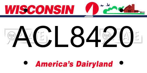 ACL8420 Wisconsin License Plate