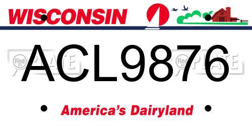 ACL9876 Wisconsin License Plate