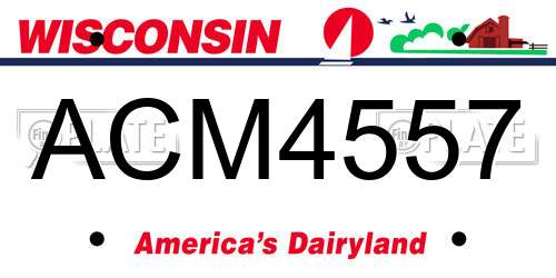 ACM4557 Wisconsin License Plate