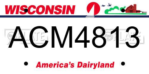 ACM4813 Wisconsin License Plate