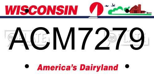 ACM7279 Wisconsin License Plate