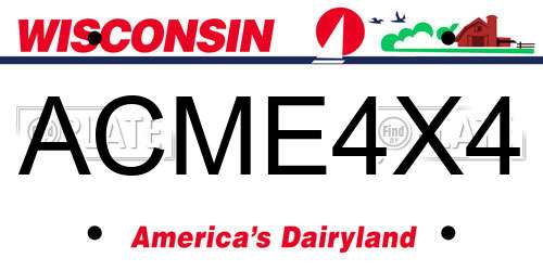 ACME4X4 Wisconsin License Plate