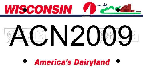 ACN2009 Wisconsin License Plate