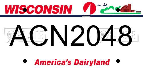 ACN2048 Wisconsin License Plate