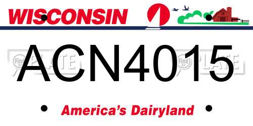 ACN4015 Wisconsin License Plate