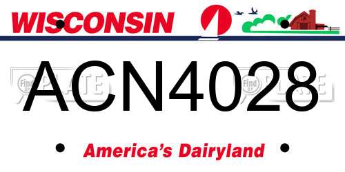 ACN4028 Wisconsin License Plate