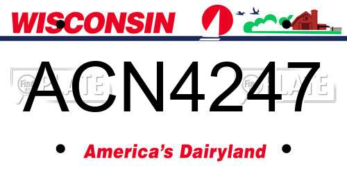 ACN4247 Wisconsin License Plate