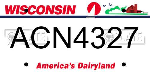 ACN4327 Wisconsin License Plate