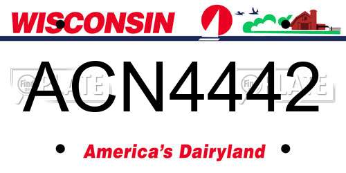 ACN4442 Wisconsin License Plate