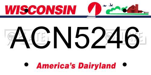 ACN5246 Wisconsin License Plate