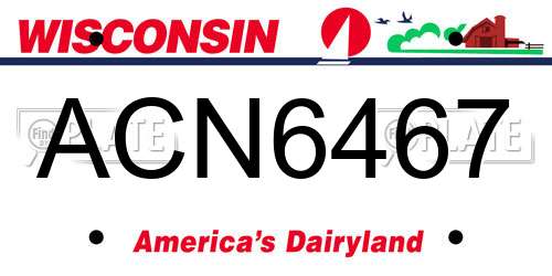 ACN6467 Wisconsin License Plate