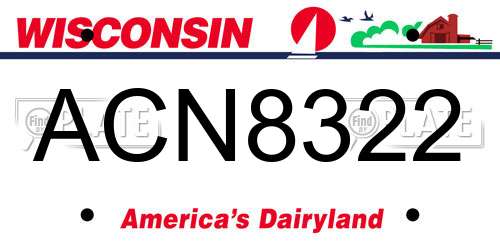ACN8322 Wisconsin License Plate