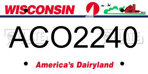 ACO2240 Wisconsin License Plate