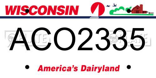 ACO2335 Wisconsin License Plate