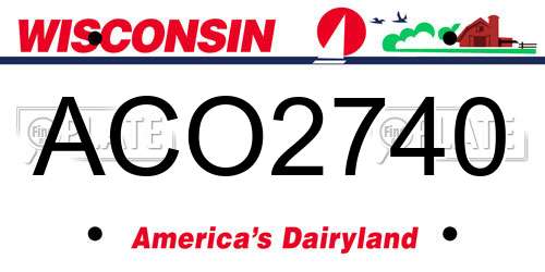 ACO2740 Wisconsin License Plate