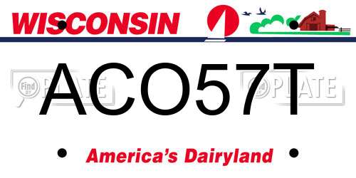 ACO57T Wisconsin License Plate
