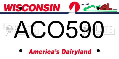 ACO590 Wisconsin License Plate
