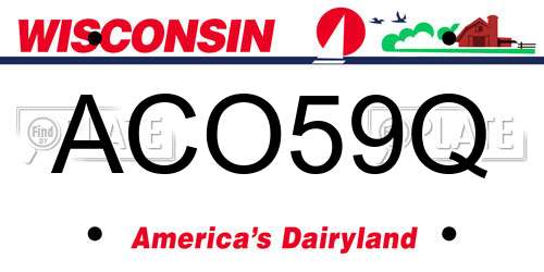 ACO59Q Wisconsin License Plate