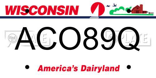 ACO89Q Wisconsin License Plate