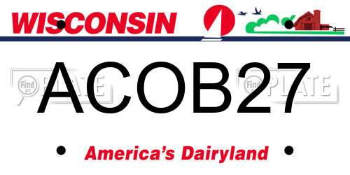 ACOB27 Wisconsin License Plate